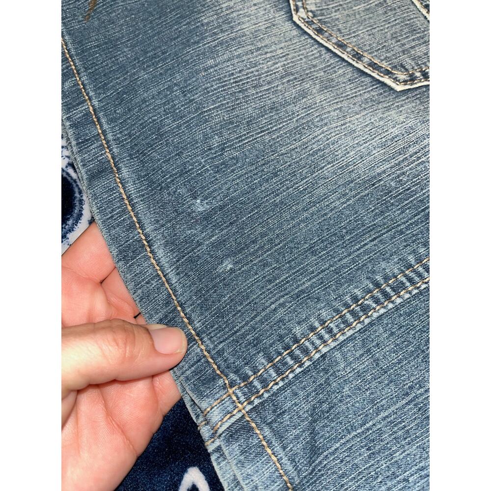 NWT! Nina Rossi Distressed Embellished Jean Mini Skirt - Picture 7 of 7